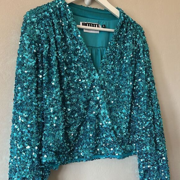 ROTATE BIRGER CHRISTENSEN Aurelia sequin-embellished blouse - Picture 5 of 12